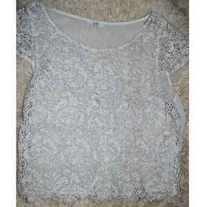 Sheer Lace White Blouse